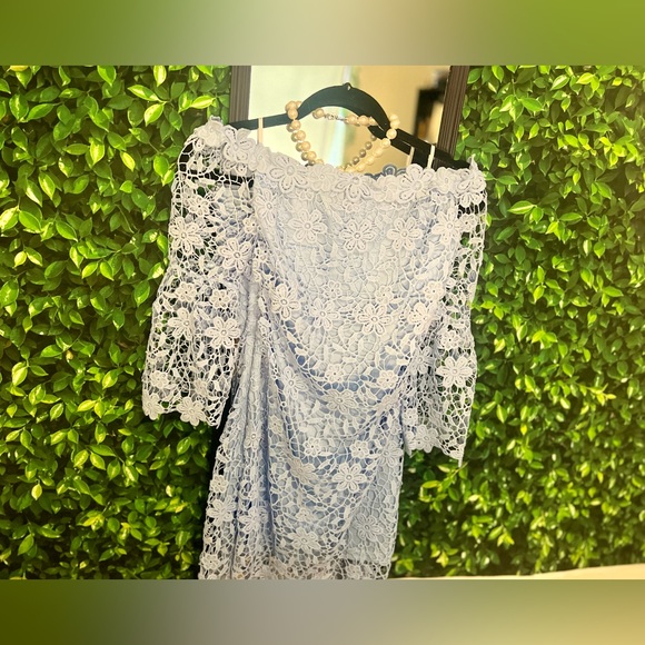 Blue Lace Crochet Dress classy collection - Picture 7 of 8